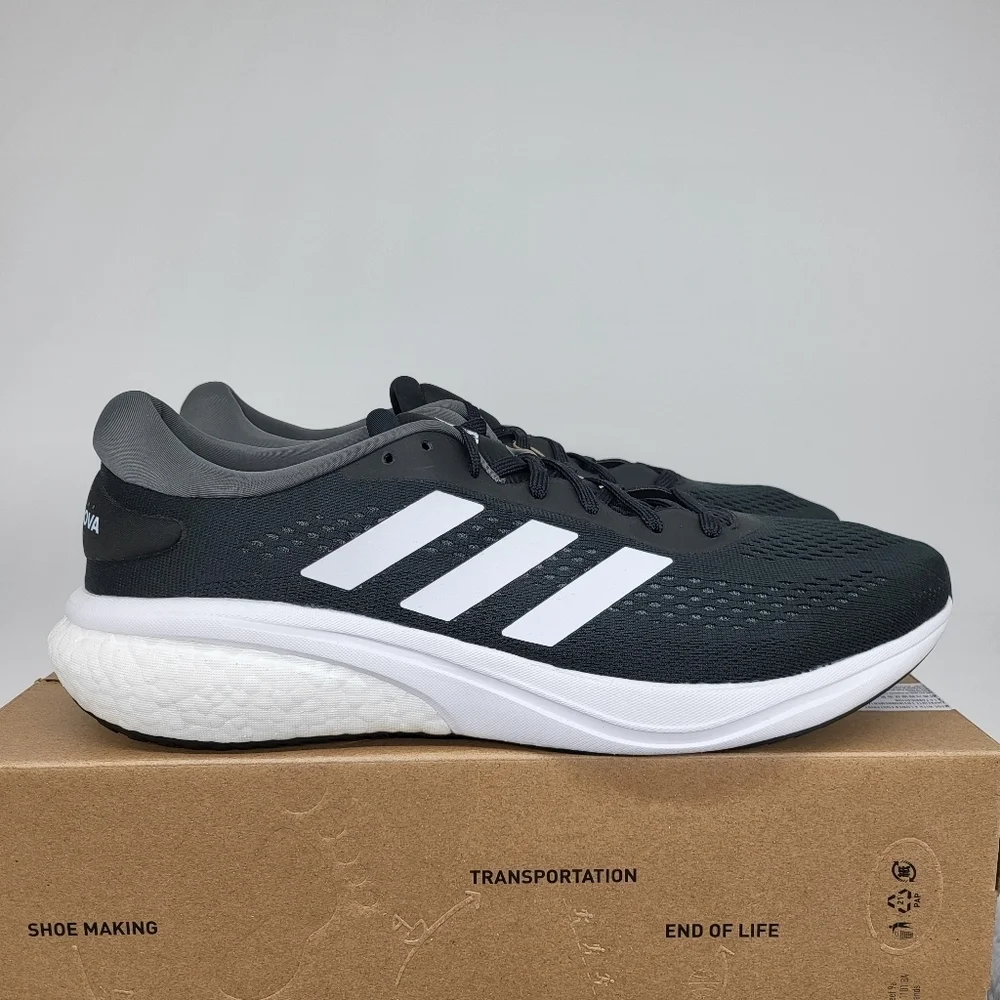 New Adidas Supernova 2 Black Men's Running Shoes Size 13
